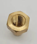 Propeller Shaft Nut For Longtail Mud Motors And Small Boats Like Canoe Gheenoe And John Boat Keyed Tapered Shaft Standard One Quarter Inch By Nineteen BSPP Short One And A Quarter Inch Brass Head Nut Built Tough For Rough Water, top view