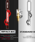 Hex head Allen bit set, 21-piece, 2.5-inch; front view, Amazon, S2 steel impact bit holder left, standard bit right.