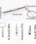 Compact 3-In-1 Glasses Repair Kit With Flat Head Phillips And Hex Bits On A Keyring for sunglasses and small electronics