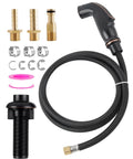 No Fuss Universal Kitchen Sink Side Sprayer Replacement Kit with heavy duty black hose and connectors in oil rubbed bronze finish.