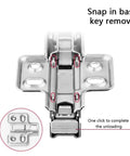 165 Degree Secondary Force Kitchen Cupboard And Wardrobe Door Hinge for Smooth Soft Close Action with snap-in base