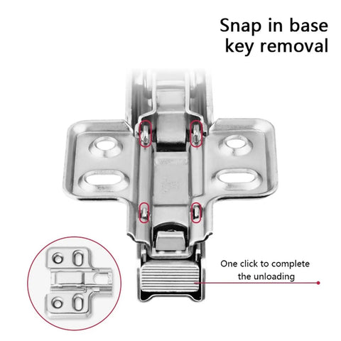 165 Degree Secondary Force Kitchen Cupboard And Wardrobe Door Hinge for Smooth Soft Close Action with snap-in base