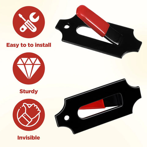 12 Pack European Deer Skull Mount Hangers Heavy Duty Iron Wall Brackets With Silicone Protector Dope Cinder Block Wall Hangers For Indoor Outdoor Decor 20 Lb Capacity Skull Hook Design, black iron wall bracket with red silicone pad