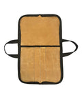 Durable Portable Chefs Knife Roll With 4 Slots Grab And Go Water Repellent Canvas Knife Storage Bag open with visible slots