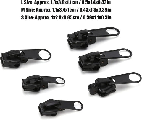 12 Piece Zipper Repair Kit With Removable Sliders For Clothes Backpacks Jackets And More Durable Black Zipper Fasteners Set