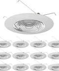 12-pack 6 Inch Fresnel Glass Shower Light Lens With White Trim For Wet Locations UL Listed 60 Watt Max Fits 6 Inch Can