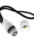 Disassembled view of the Underwater Strobe Signal Light For Night Dives, Scuba Marker LED Safety Lamp, Firefly Beacon, white body