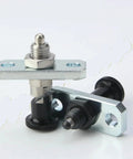 Heavy Duty Spring Loaded Indexing Plunger With Locking Knob And Flanged Base, M8 M10 M12 M16, showing metal components and knurled knobs.