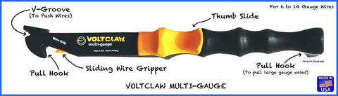 Voltclaw Multi-Gauge tool from Nonconductive Electrical Wire Pliers Combo Pack With 12 Inch Wire Puller And Multi Gauge Insulated Grips