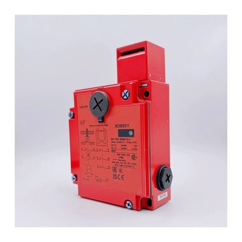 Rock Solid Industrial Safety Door Switch With Solenoid Guard Lock And Hardcore Interlock System Built For Heavy Use, red safety switch.