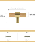 Beech Wood Drawer Pulls 10 Pack Gold Finish Cabinet Handles And Knobs For Kitchen Living Room Bedroom Bathroom Furniture with 60mm length 35mm height