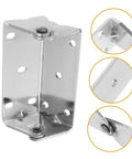 PRETYZOOM Industrial Oven Door Metal Hinge Heavy Duty Stainless Steel U-Type Hinge Replacement For Baking Drying Equipment Kitchen Appliance Hardware Accessory close-up of shiny U-hinge with multiple holes.
