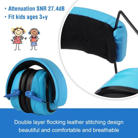 Kid Friendly Ear Protection Earmuffs For Toddlers And Children, Adjustable Comfort Fit, Noise Cancelling Headphones, Blue