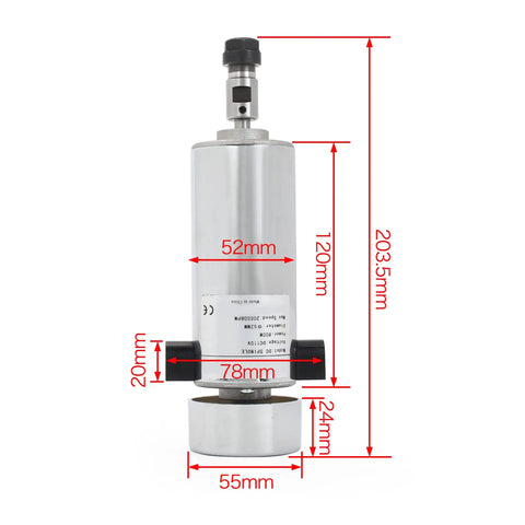 Beefy 800W CNC Spindle Motor Kit With 110V Air Cooled ER16 Spindle 20000RPM Mach3 Speed Controller Governor And Power Supply 52mm Mount Clamp
