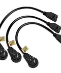 Flat Plug Extension Cord With 360 Degree Rotating Right Angle Plug, 1 Foot, 14 AWG 3 Prong Grounded Cable, Low Profile Power Cord Built To Last, UL Certified, 15A, Black