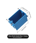 20 Pack 18 Cu In PVC Electrical Outlet Boxes Single Gang New Work Junction Box Switch Box for Residential and Commercial Use Blue DIY Friendly Pro Grade Durable Plastic Wall Box with Easy Install and Safe Wiring, blue 1-gang box 57x71x93 mm