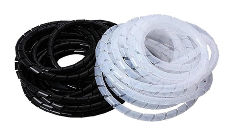 Black and white spiral cable wrap sleeve 3 meter protective sleeving tube for 3 4 5 6 8 10mm cables flame retardant cord organizer