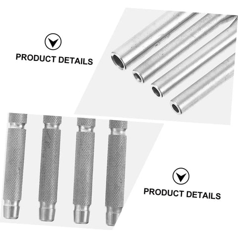 Pro Grade 4-Piece Pin Punch Set for Watch and Jewelry Repair, Durable Stainless Steel Tools with textured grip and tips