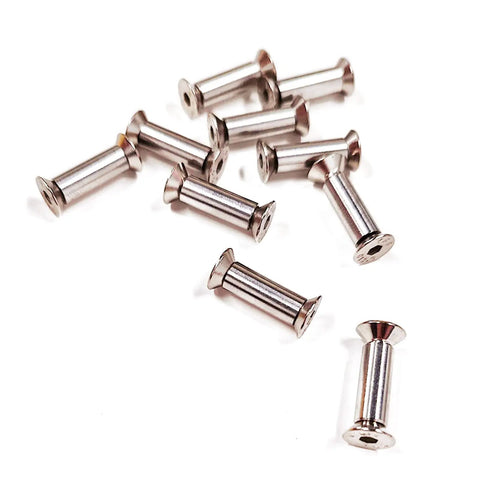 10 Pack Knife Handle Bolt Rivets Scale Screws Fasteners With Flat Hex Head Silver For Knife Making And Gearheads Adjustable Length