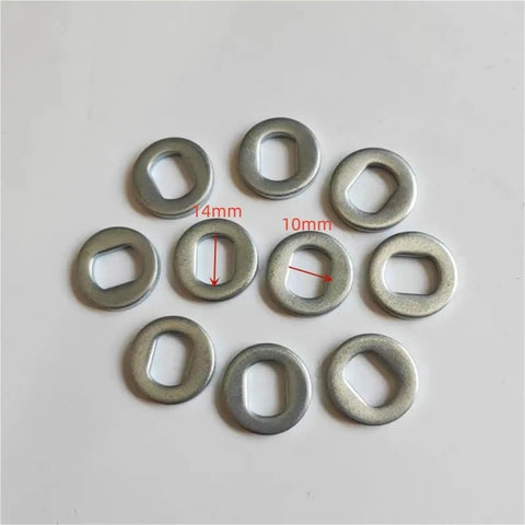10 Pack Bike Axle Nuts And Washers For Electric Bikes, 10mm And 14mm Axle Fits, corrosion resistant hardware displayed on white background