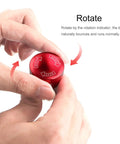 Rotating hand on Metal Emergency Stop Push Switch With Self Locking Rotary Mushroom Cap showing directional arrows.