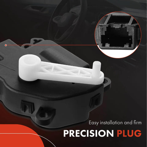 Front view: A-Premium HVAC heater blend door actuator for Ford Mustang 2005–2009, white plastic, Replace# 6R3Z19E616A.