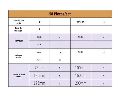 Chart showing components of 58pcs Milling Machine Clamping Set Pro Grade Heavy Duty Clamp Kit Universal Fixture details.