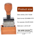 Kickin Retro Wooden Roller Date Stamp With Sleek Grip And Clean Roll On Ink System delivers clear date marks size 1.10" x 0.19".