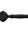 58MM Bottomless Portafilter With Titanium PVD Coated Head And Anodized Aluminum Handle for Breville machines, black ergonomic design.