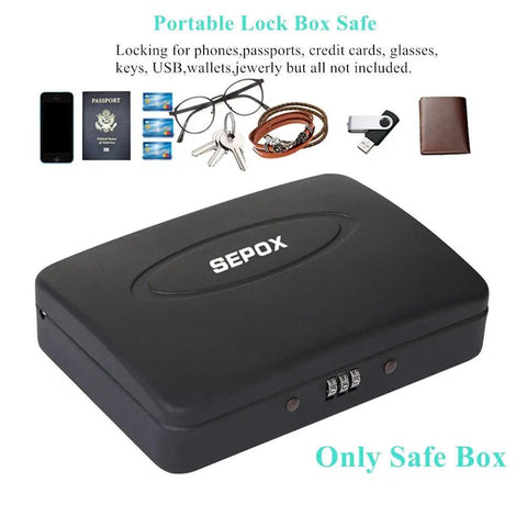 Water And Fire Resistant Portable Security Case With Solid Steel Build, Resettable Combination Lock, Three Foot Cable