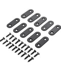 10 Piece Stainless Steel Straight Bracket Set For DIY Fixes At Home Across Projects, Flat Plate L Shaped Gusset Braces To Fortify Right Angle Joints, Heavy Duty Table Desk Reinforcement, Corrosion Resistant with black brackets and screws