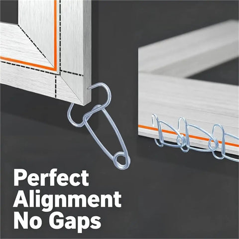 Premium Woodworking Miter Clamps Pliers Kit With Ten Durable Spring Clamps And One Adjustable Plier For Precision Cutting Secure Joints And Pro Level Finish On All Your Diy Projects Today. metal spring miter clamps on wood corner joints