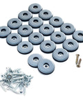 20 Pcs Screw Mounted Sliders For Wood Floors And Carpets, Heavy Chair And Sofa Move Helpers with screws visible on white background