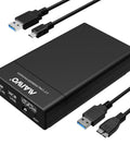 Tool Free Dual Bay External Hard Drive Enclosure For 2.5 Inch Sata Ssd Hdd With Usb 3.0 Uasp And Raid 0 1 Jbod Modes delivering 16Tb capacity and cables.