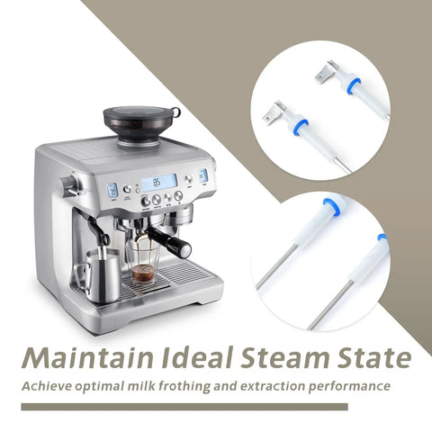 Top Shelf Steam Probe Set Replacement For Breville Oracle Touch And Dual Boiler Espresso Machines 3 Piece Kit With 17 O Rings Fits Bes900 Bes920 Bes980 Bes990 Sp0001820 Real Deal Swap with silver probes and espresso machine.