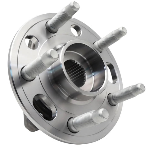 Front And Rear Wheel Hub Bearing Assembly Replacement For GM Cars Like Malibu Impala Equinox Terrain Lacrosse XTS CTS Regal Buick And Cadillac With ABS 5 Lug 2 Piece Set, view of 5-stud hub