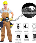 Portable Four Gas Detector With Pro Grade Rechargeable LCD Display And Audible Alarm For Oxygen Carbon Monoxide Hydrogen Sulfide And Explosive Gases Lightweight Air Quality Tester With Easy Calibration And Two Year Warranty, handheld with clip