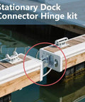 Floating Dock Hinge Kit Built Tough In Galvanized Steel Connector Brackets 2 Pack With Thick 6mm Steel installed on dock