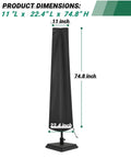 Waterproof Patio Umbrella Cover For 7 To 9 Foot Outdoor Market Umbrellas With Zipper And Rod, heavy-duty black cover on stand