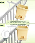 Adjustable Planter Box Bracket Set For Decks And Fences, Heavy Duty Flower Box Holders with support rod for stability, dual image.