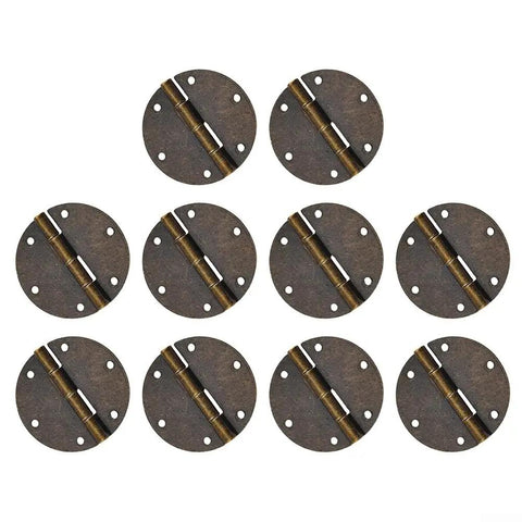 Ten Pack Killer Vintage Round Hinges Antique Bronze Finish Dang Sturdy Copper Build Easy Install For DIY Cabinets Drawers Jewelry Box Restoration