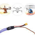 30A Brushless ESC Motor Controller For RC Cars, Drones, And Helicopters With 30A Continuous And 40A Peak, XT60 Connector