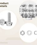 Pro Grade M6 M8 Metric Hex Bolt Kit With Flange Bolts Stainless Steel Hardware Fastener Set 228 Piece Including Nuts And Washers