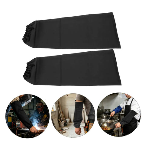 Hardcore Welding Sleeves Heat Resistant Flame Retardant Arm Guards For Mechanics And Industrial Crew 17.7 Inch Reusable Black Cotton Sleeve Savers Shop Proven Work Gear