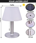 Solar Powered Outdoor Table Lamp With 3 Way Dimmable LED, Cordless Eye Caring Desk Light With Pull Chain, Waterproof