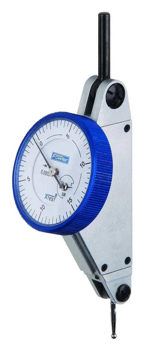 X-Test 0 To 0.060 Inch Dial Test Indicator With Jeweled Movement And Tilted Readout, Microfine Black Graduations On White Dial, Automatic Reversal For Precise Centering, Revolution Counter, Adjustable Bezel, Tungsten Carbide 0.080 Inch Points