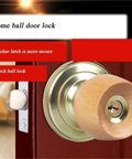 Sturdy Dope Wood And Metal Internal Door Lock Set With Round Ball Knobs And Key For Bedroom Living Room And Bathroom Hardware