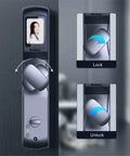 Hella Secure Smart Door Lock With 3D Fingerprint Scanner And Decoy Pin Feature showing locking mechanism and controls.