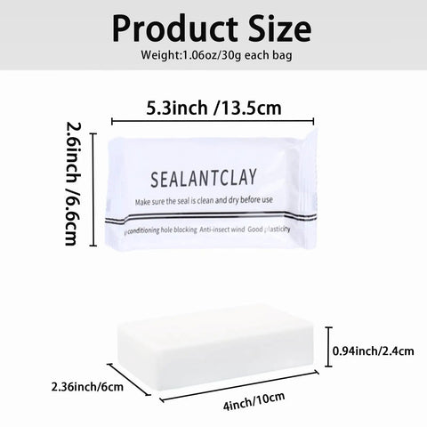 Three Pack Waterproof Sealant Mastic Sealing Clay For Quick Wall Hole Repairs And Pipe Fixes, Moldable, Easy To Use, Dries Quick, Ideal For Air Conditioning Lines And Drainage Pipes, DIY Fix That Lasts