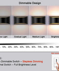 LED Wall Sconce Light Indoor Dimmable Modern 12W Hallway Wall Lighting for Living Room Bedroom Stairwell With Warm White Glow